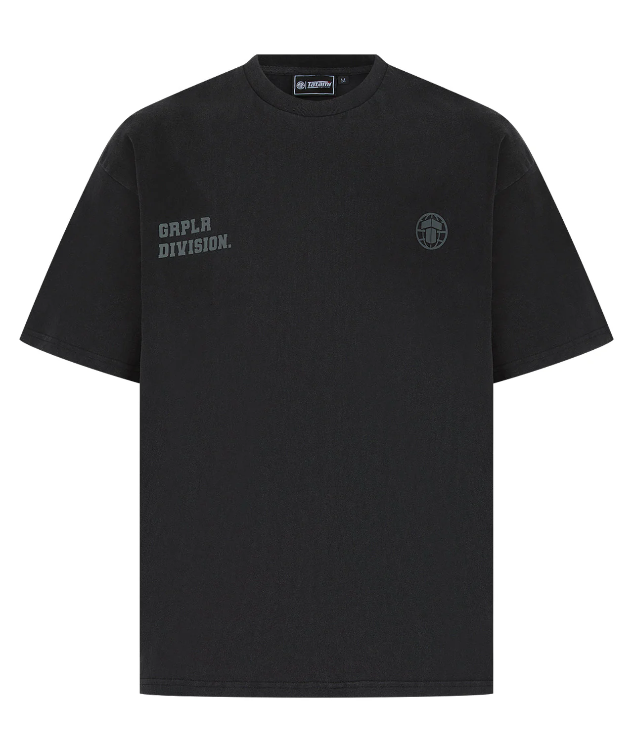 GRPLR Division Oversized Stone Washed T-Shirt - Black