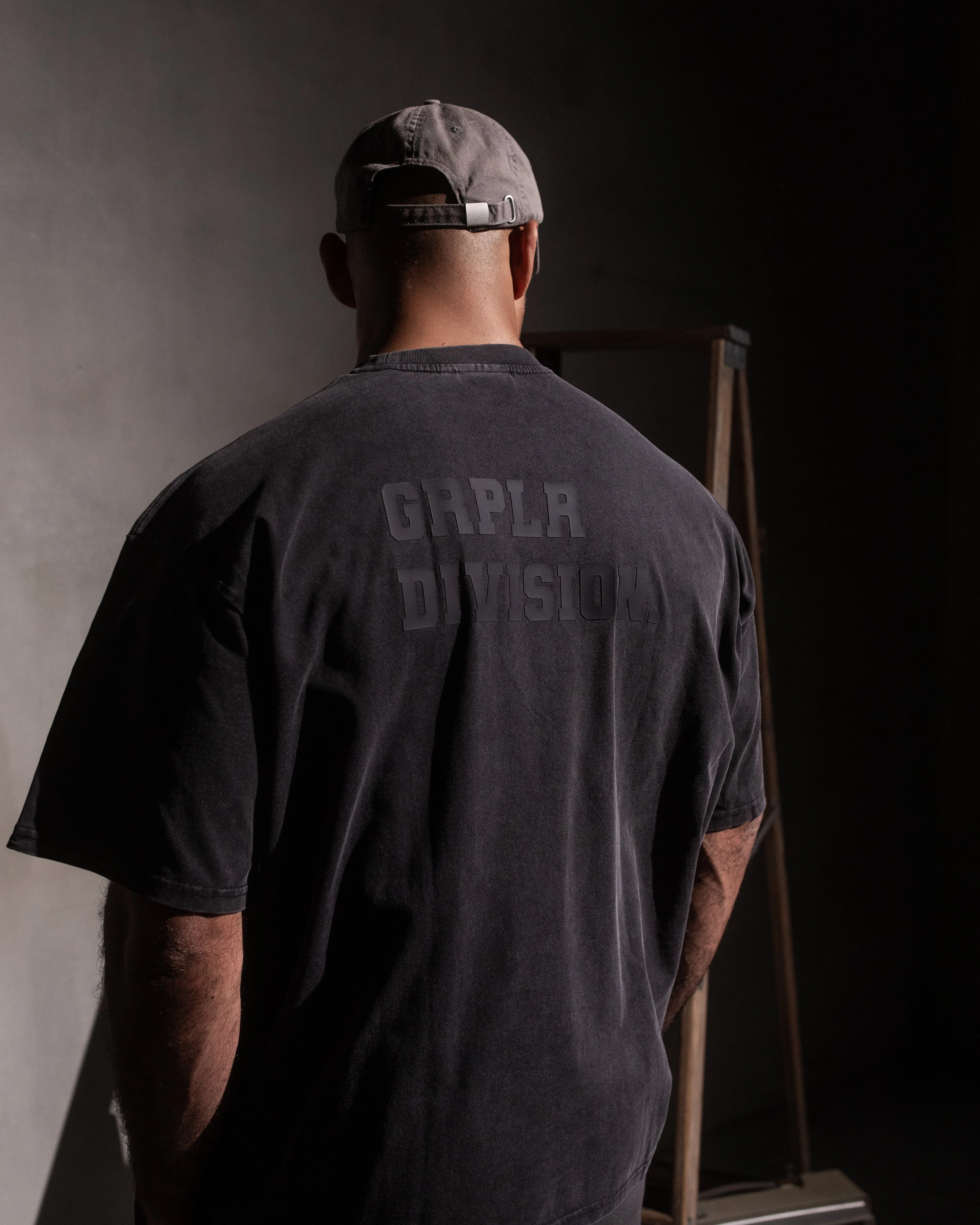 GRPLR Division Oversized Stone Washed T-Shirt - Grey - Image 2