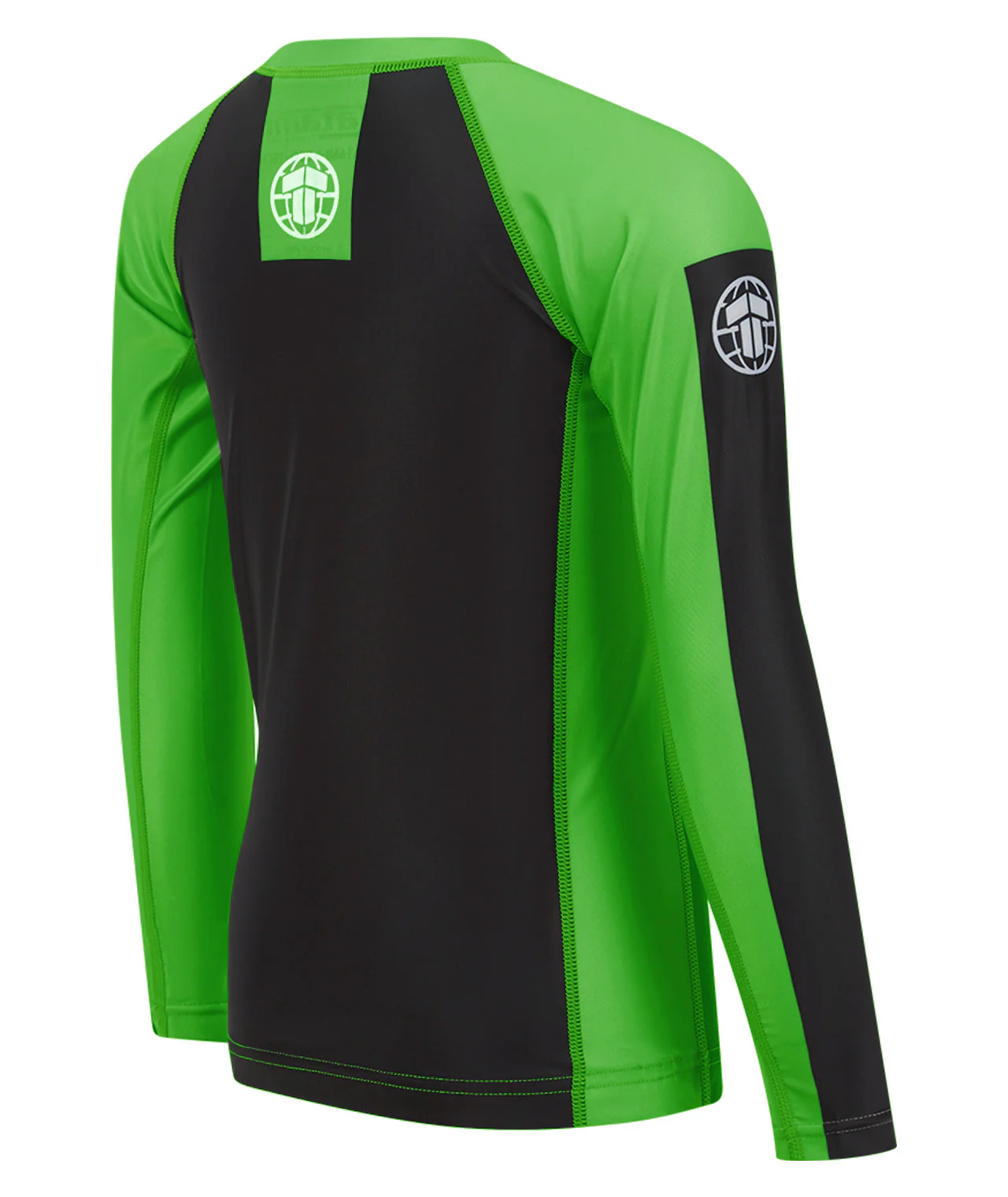 IBJJF Ranked Long Sleeve Rash Guard - Green - Image 4