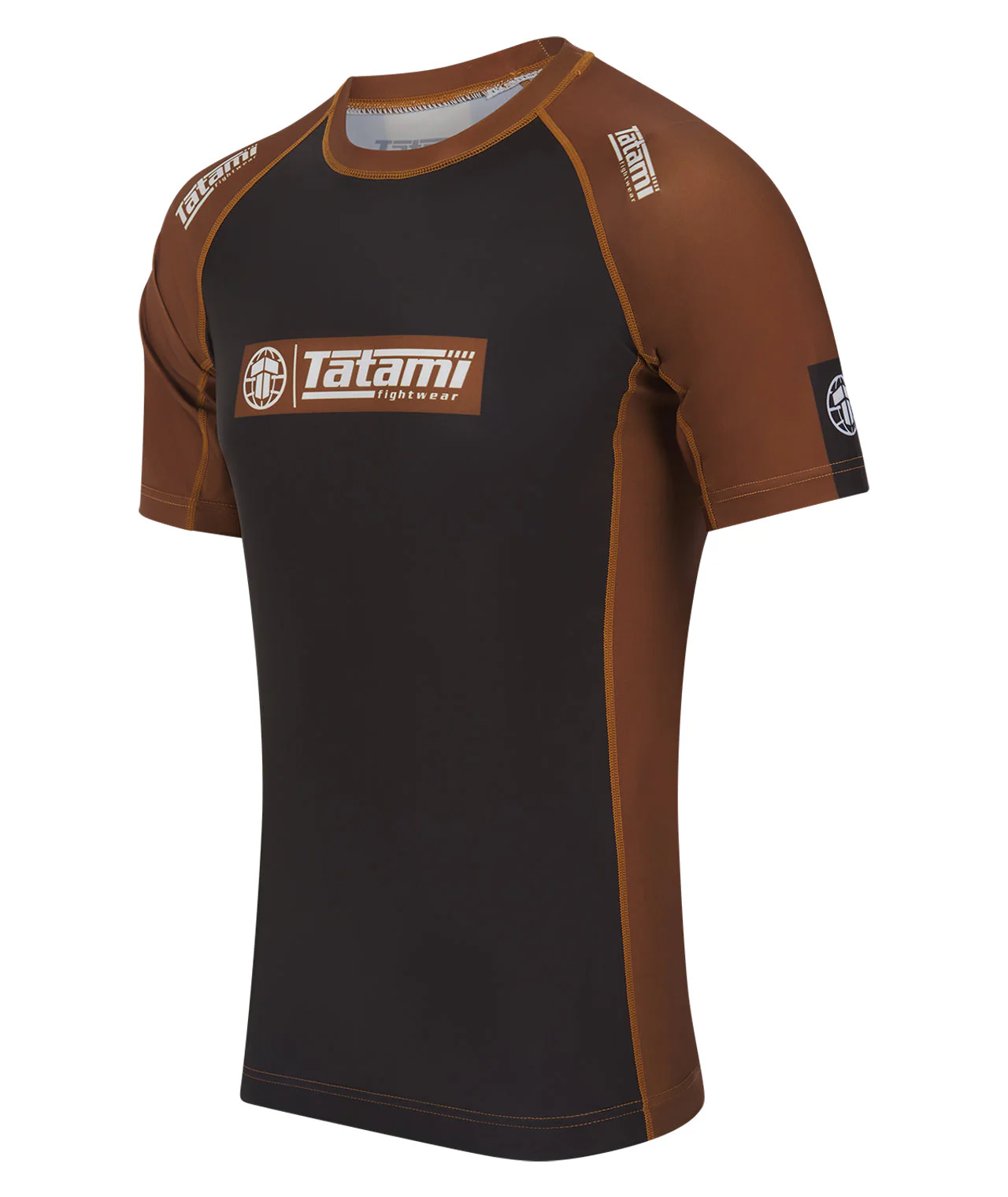IBJJF Ranked Short Sleeve Rash Guard - Brown - Image 2