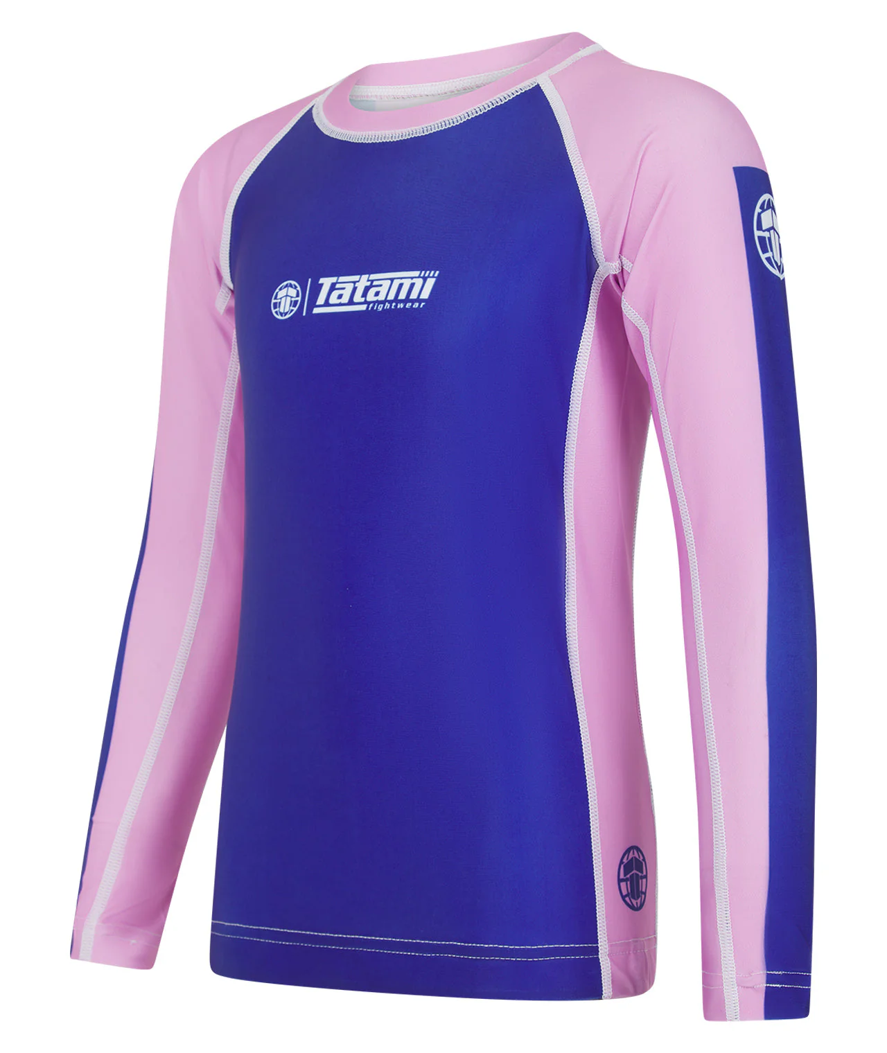 Kids Contrast Long Sleeve Rash Guard - Navy & Pink - Image 2