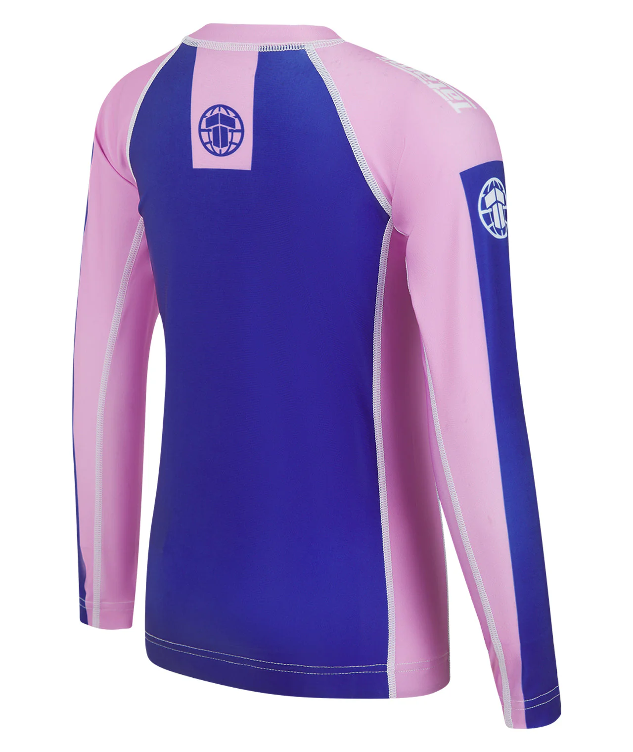 Kids Contrast Long Sleeve Rash Guard - Navy & Pink - Image 4