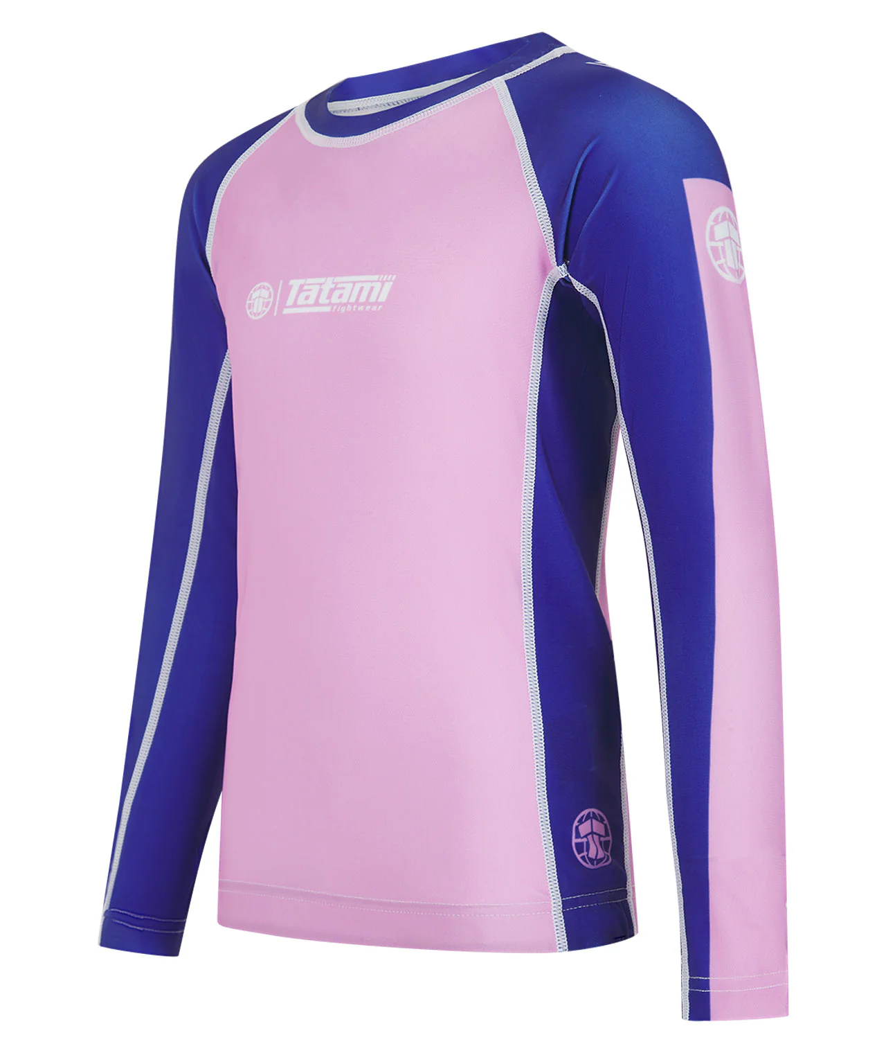 Kids Contrast Long Sleeve Rash Guard - Pink & Navy - Image 2
