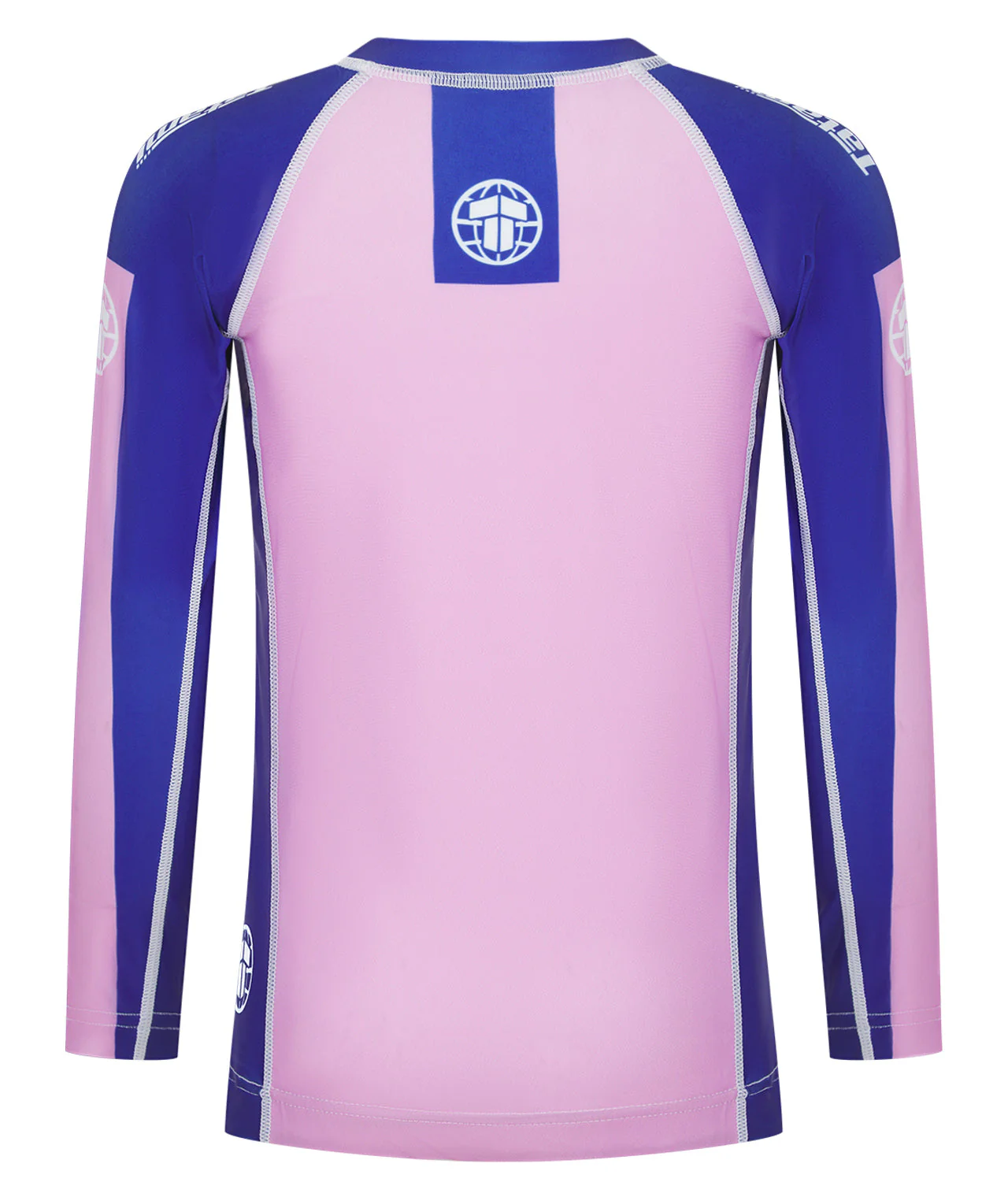 Kids Contrast Long Sleeve Rash Guard - Pink & Navy - Image 3