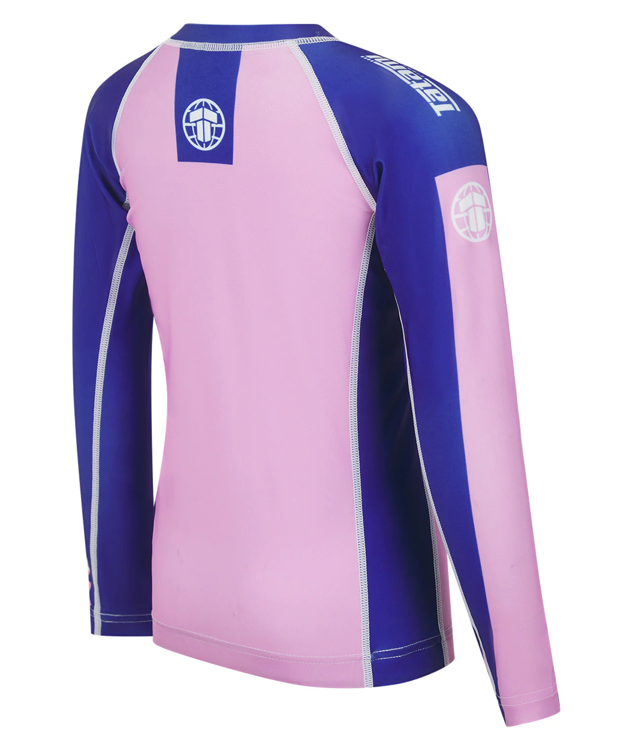 Kids Contrast Long Sleeve Rash Guard - Pink & Navy - Image 4