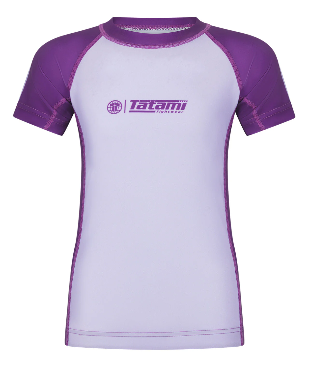 Kids Contrast Short Sleeve Rash Guard - Berry