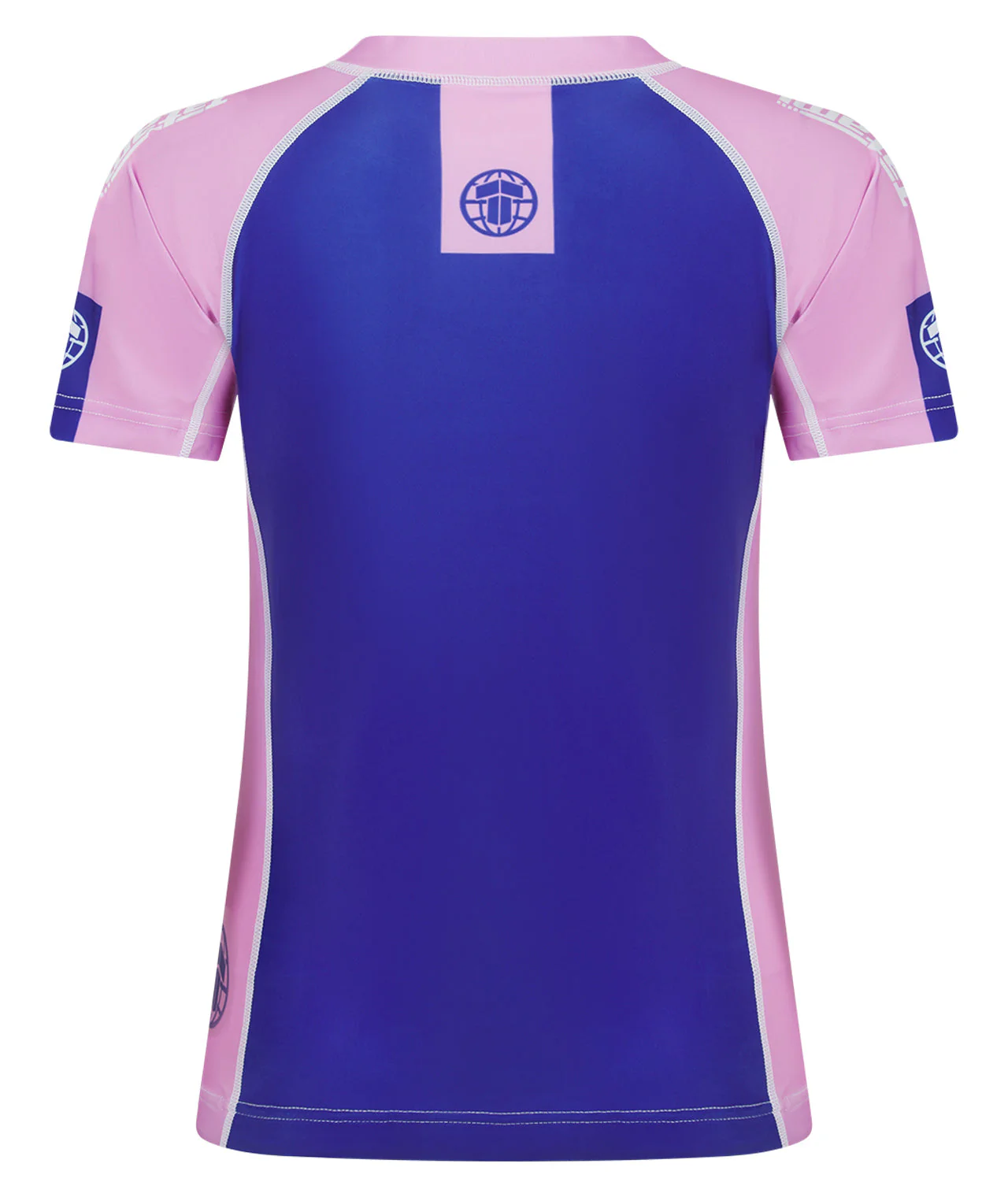 Kids Contrast Short Sleeve Rash Guard - Navy & Pink - Image 3