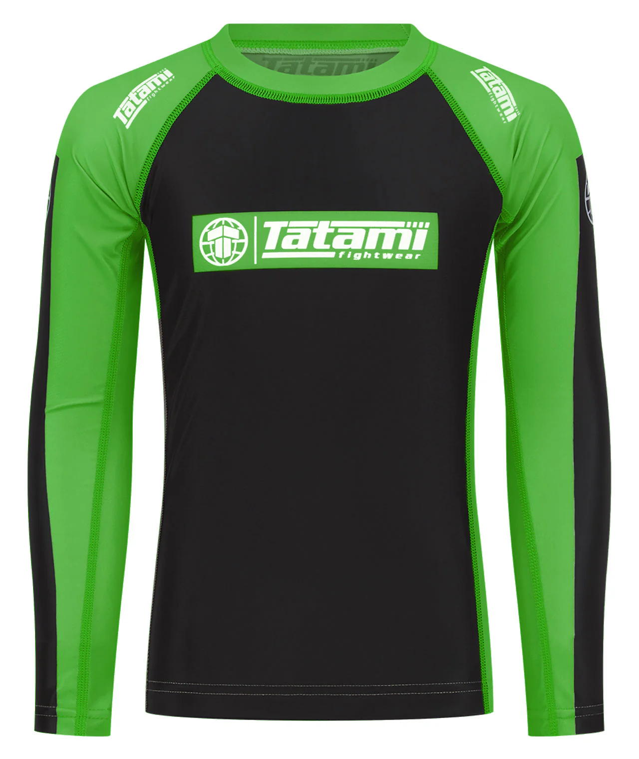 Kids IBJJF Ranked Long Sleeve Rash Guard - Green