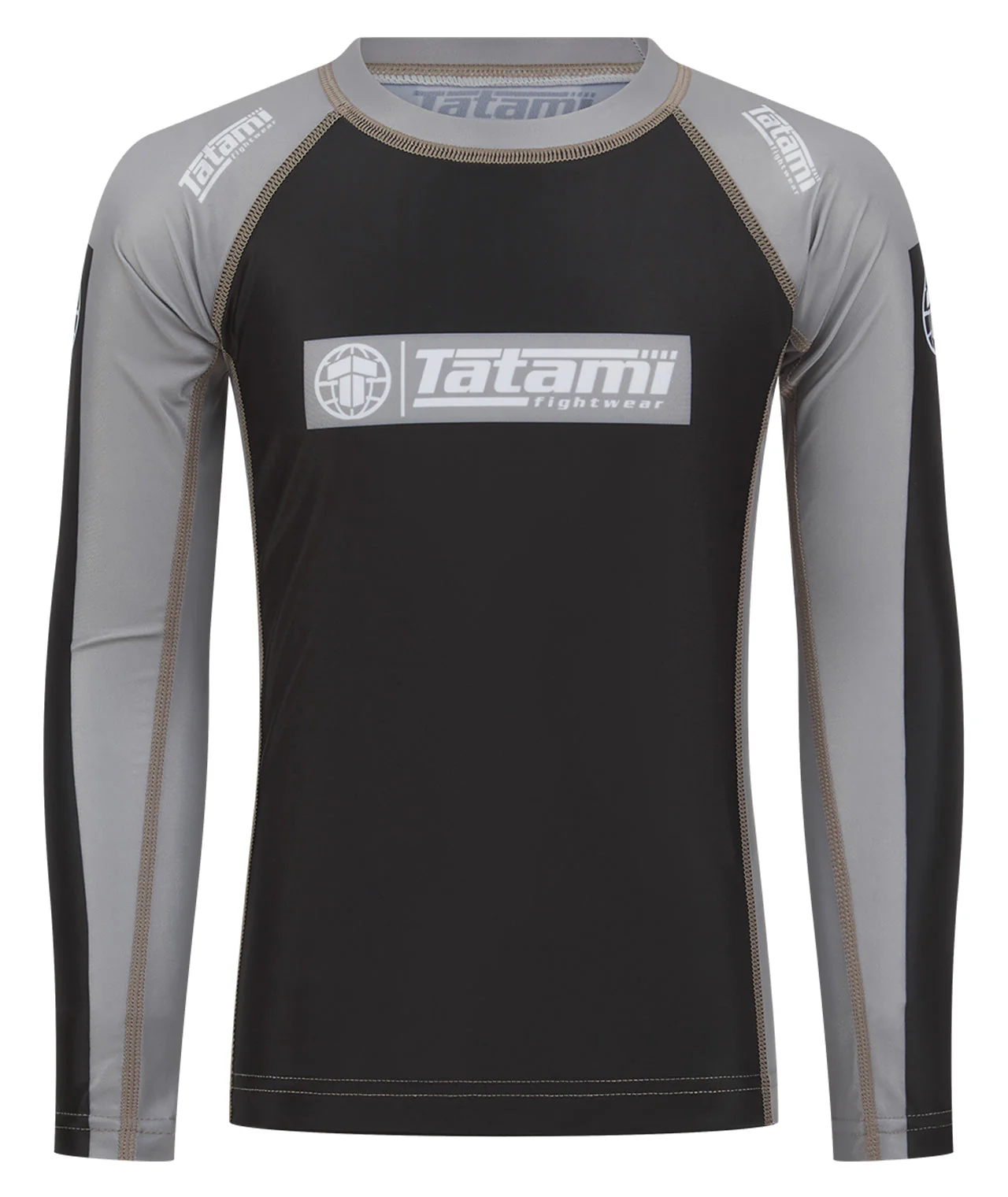 Kids IBJJF Ranked Long Sleeve Rash Guard - Grey