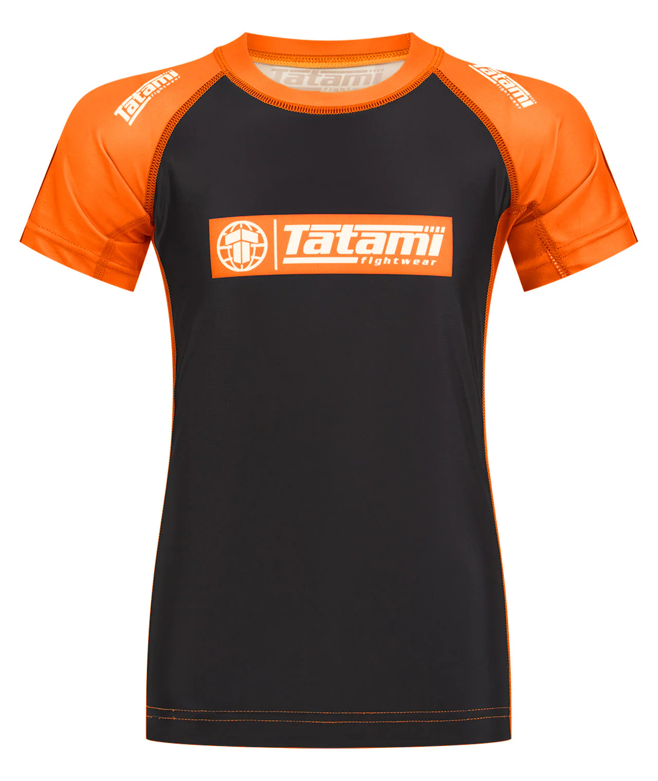 Kids IBJJF Ranked Short Sleeve Rash Guard - Orange