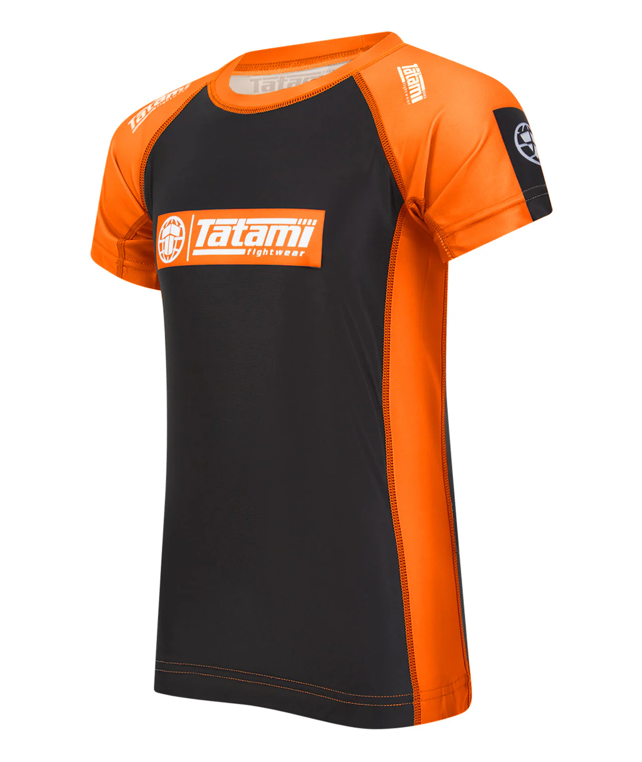 Kids IBJJF Ranked Short Sleeve Rash Guard - Orange - Image 2
