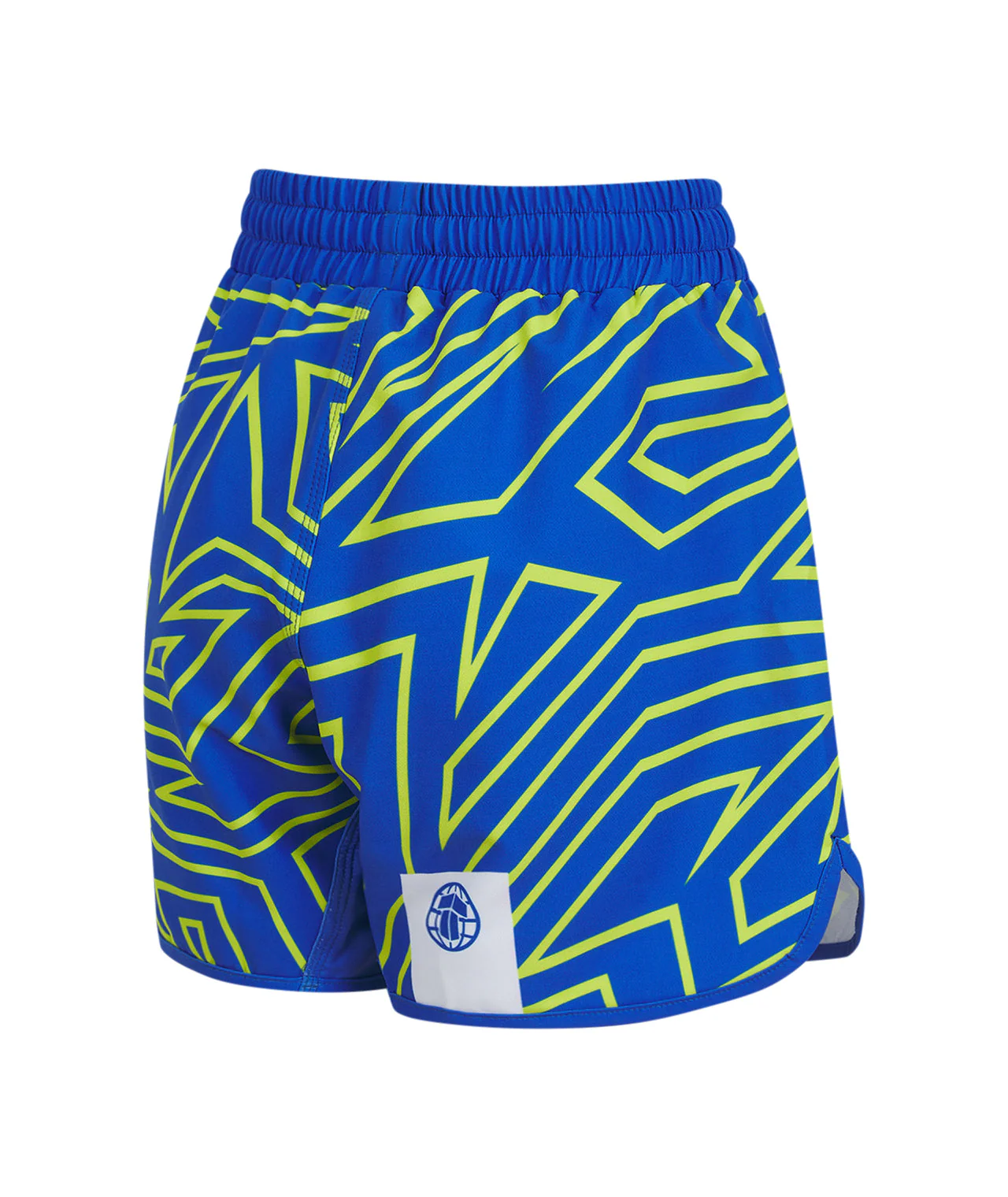 Ladies Abstract High Cut Shorts - Blue & Yellow - Image 4