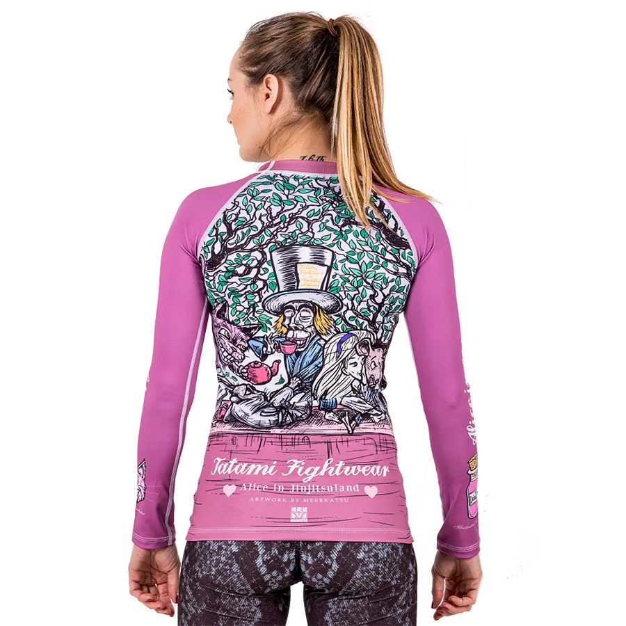 Ladies Meerkatsu Alice In Jiu-Jitsu Land Rash Guard - Image 2