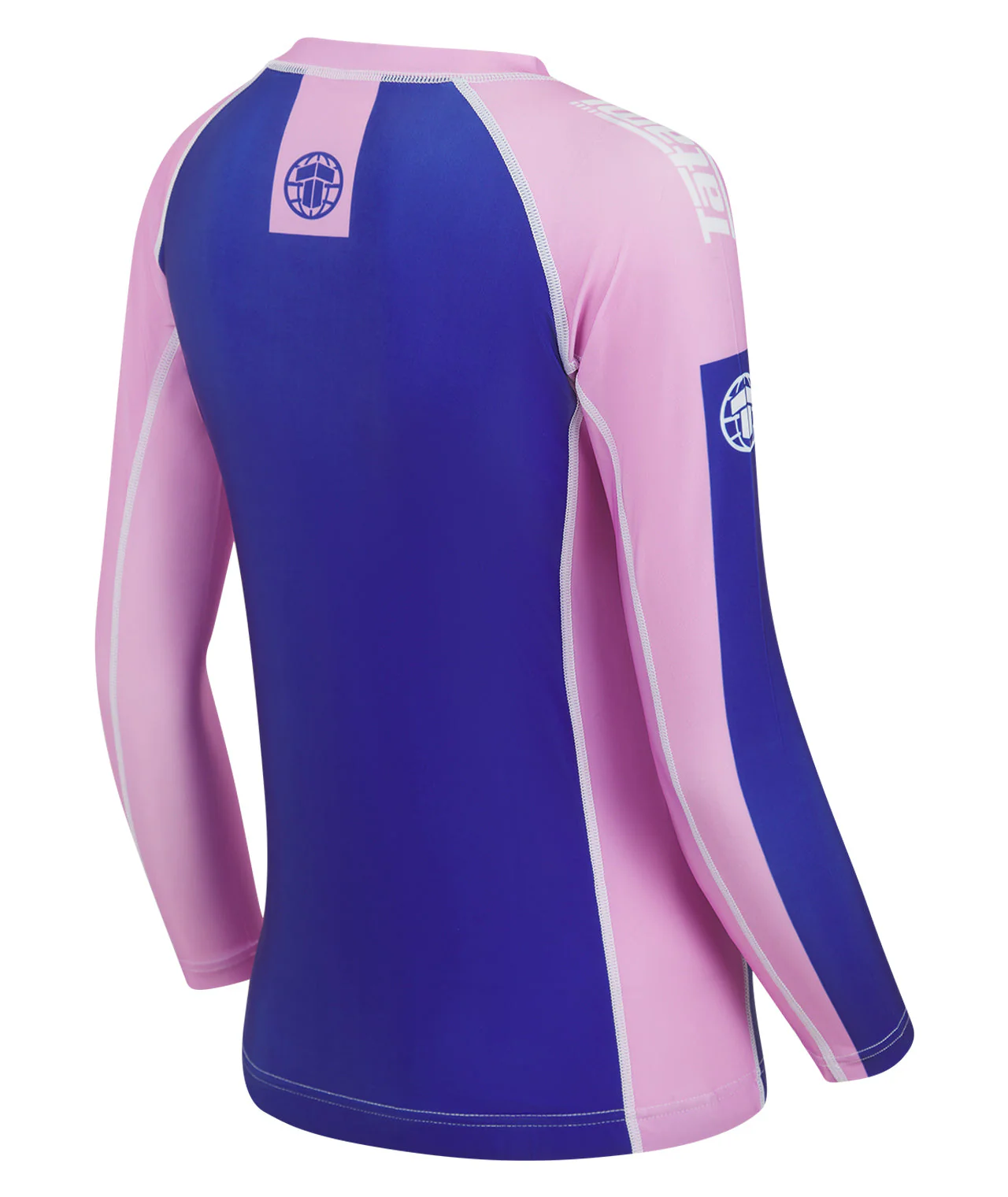 Ladies Contrast Long Sleeve Rash Guard - Navy & Pink - Image 5