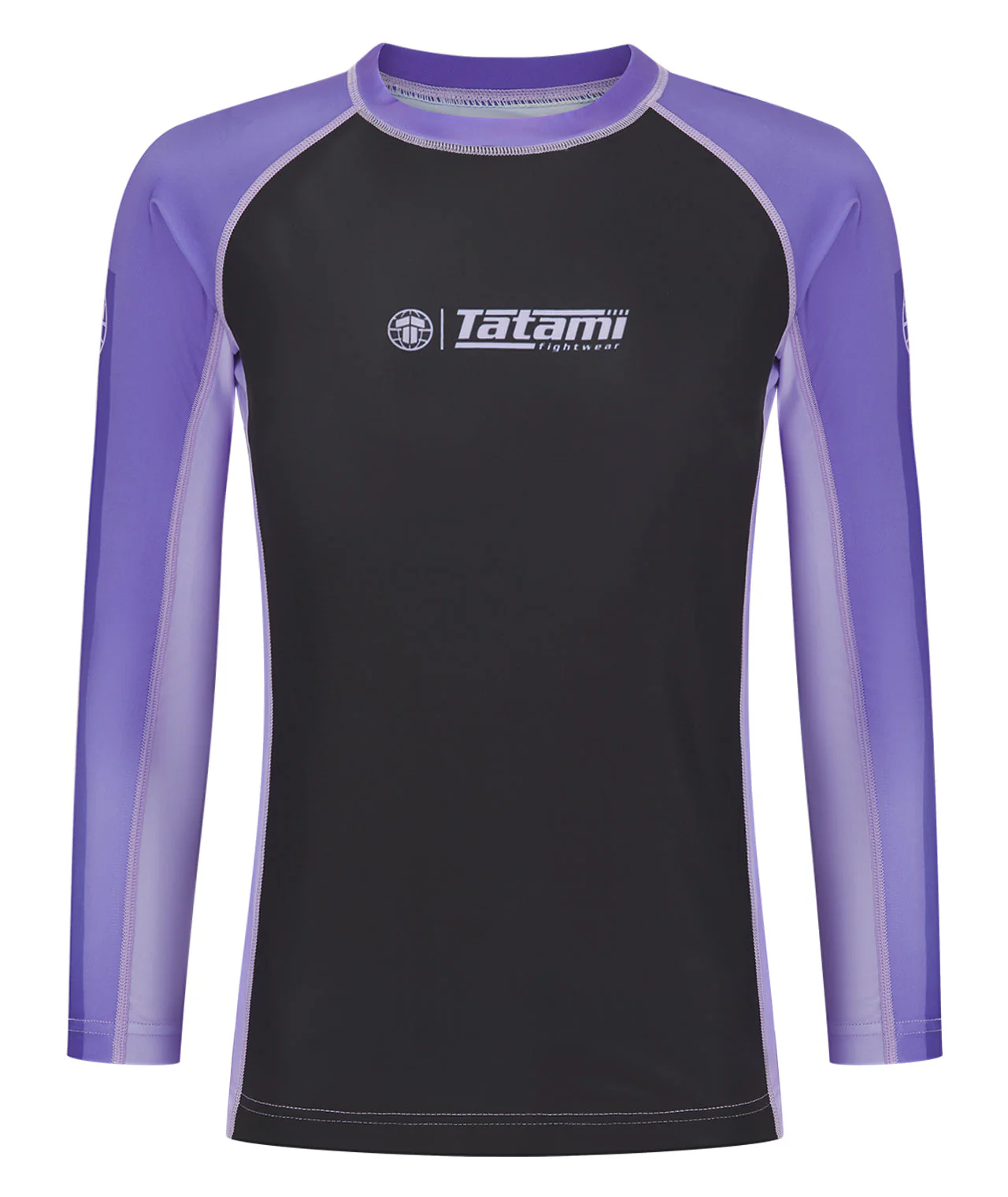 Ladies Contrast Long Sleeve Rash Guard - Purple & Black