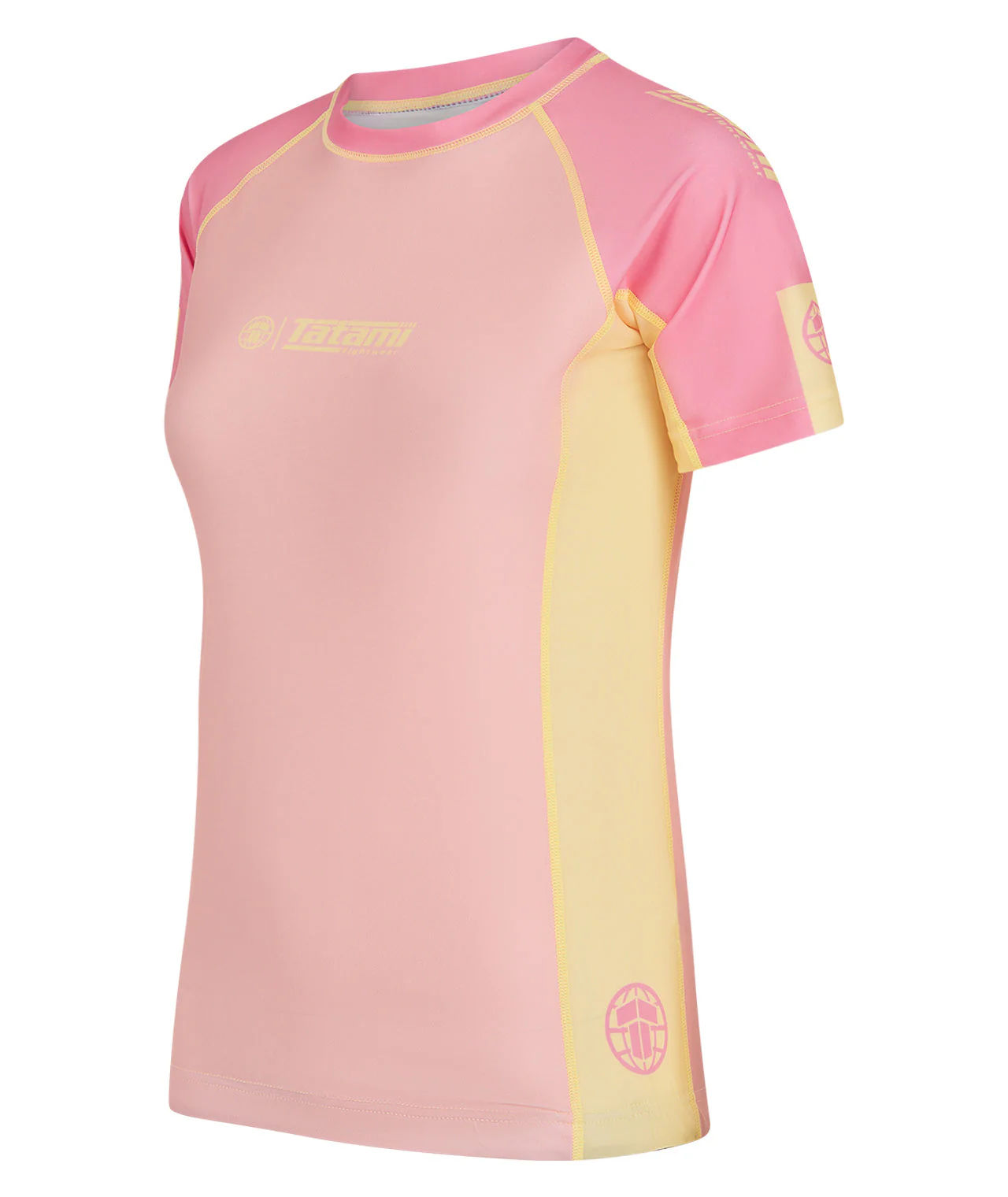 Ladies Contrast Short Sleeve Rash Guard - Candy - Image 3