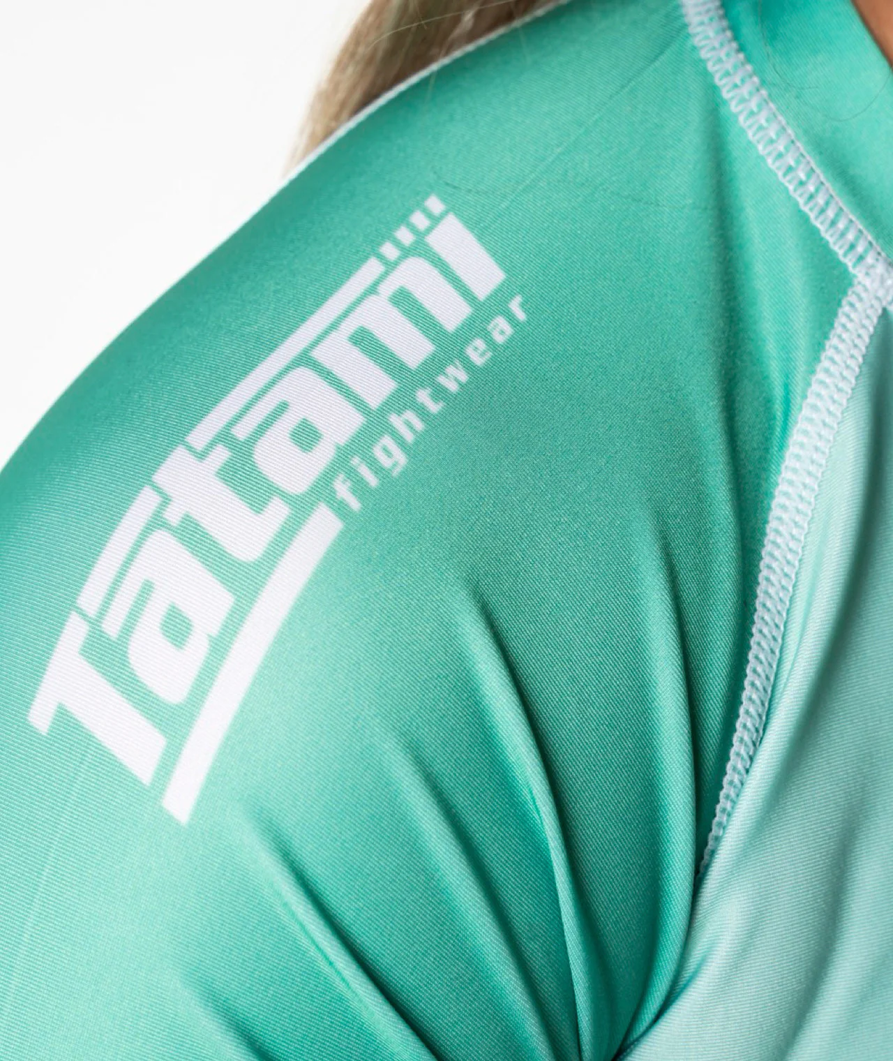 Ladies Contrast Short Sleeve Rash Guard - Mint & White - Image 8