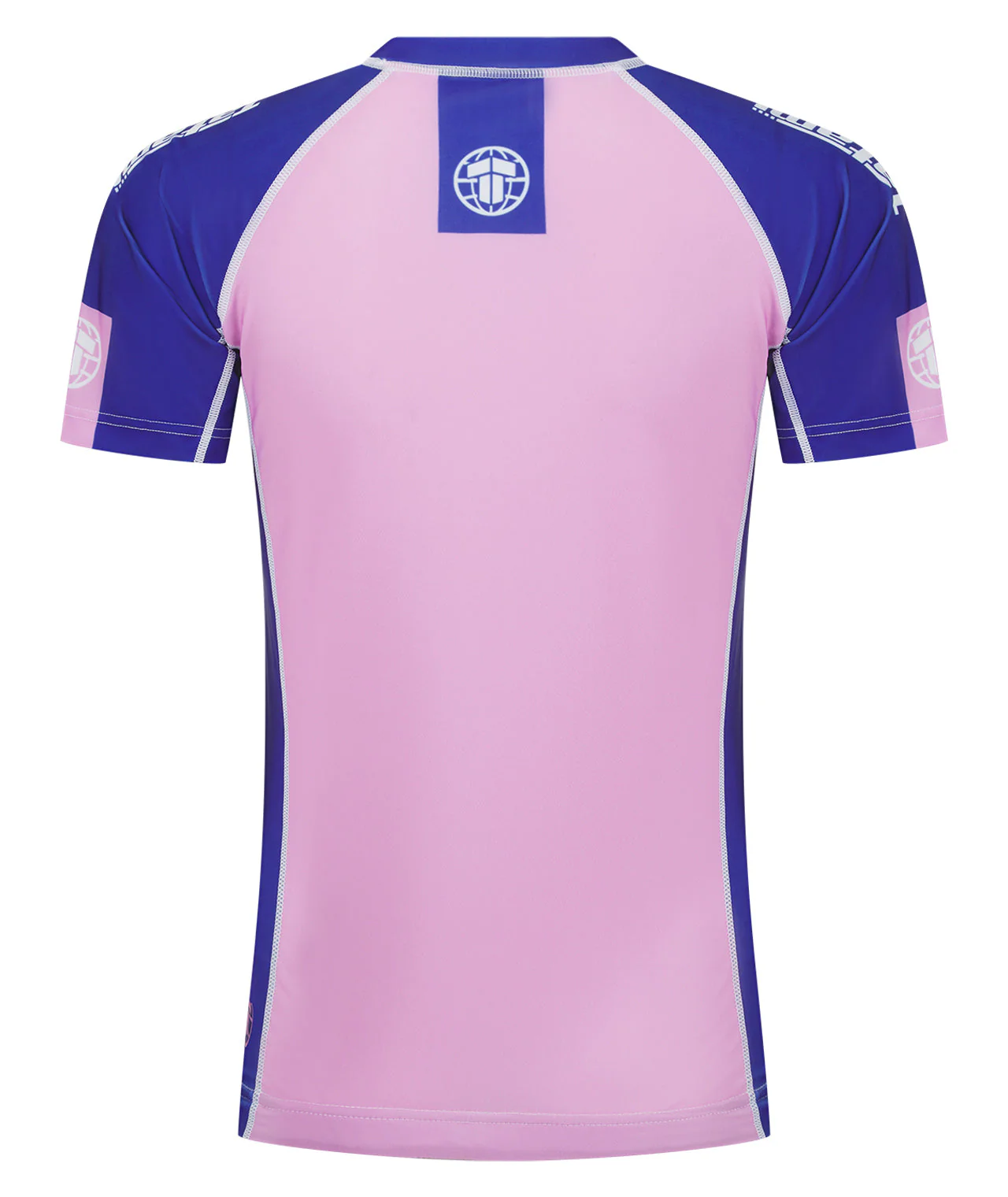 Ladies Contrast Short Sleeve Rash Guard - Pink & Navy - Image 4