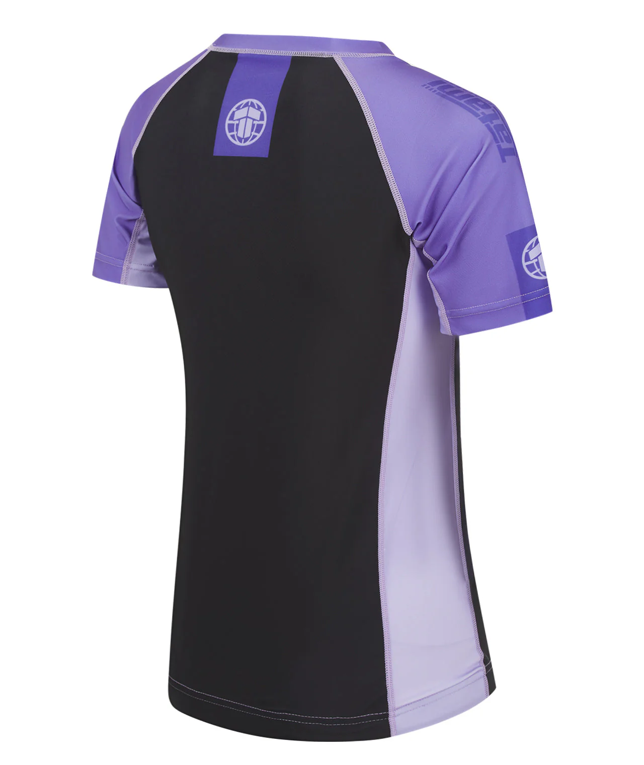 Ladies Contrast Short Sleeve Rash Guard - Purple & Black - Image 5