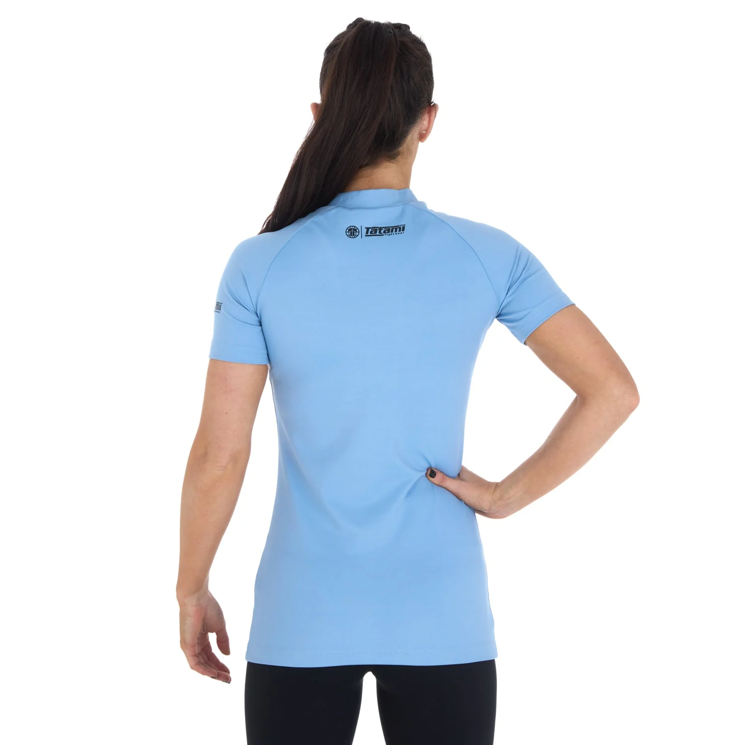 Ladies Fusion Short Sleeve Rash Guard - Blue - Image 6