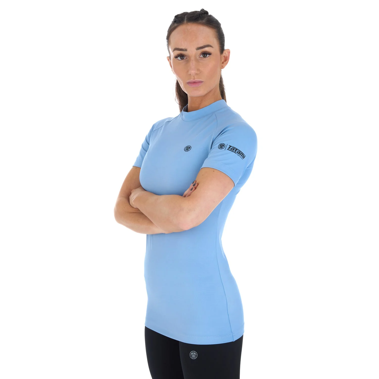 Ladies Fusion Short Sleeve Rash Guard - Blue - Image 7