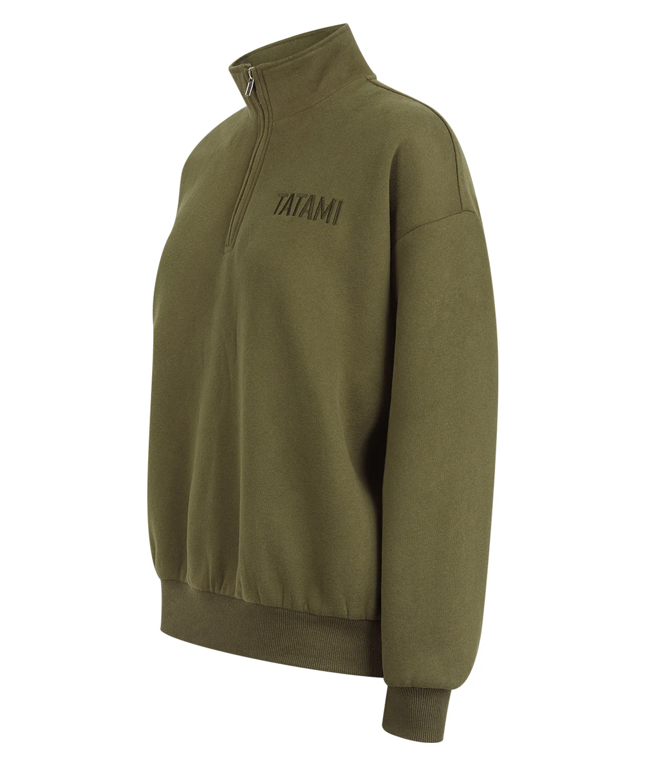 Ladies Quarter Zip Jumper - Khaki - Image 4