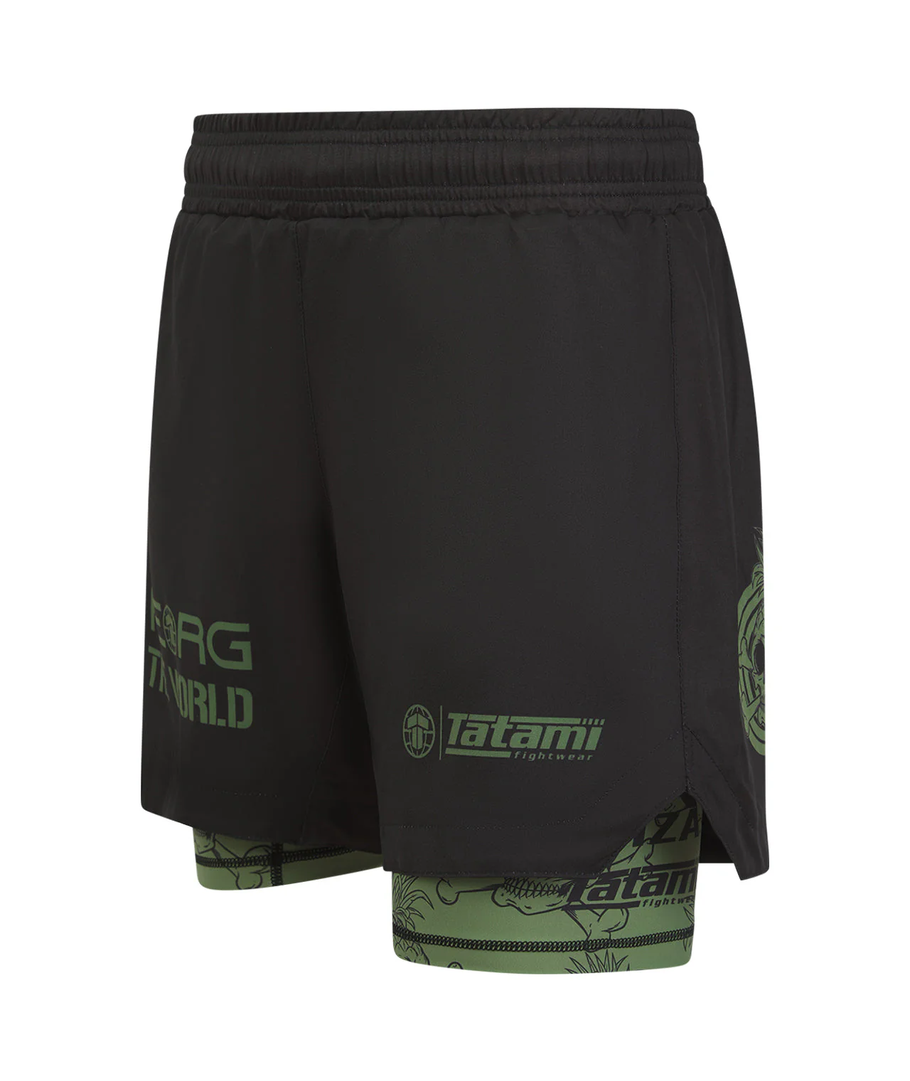 Reorg Hybrid Shorts - Black & Khaki - Image 2
