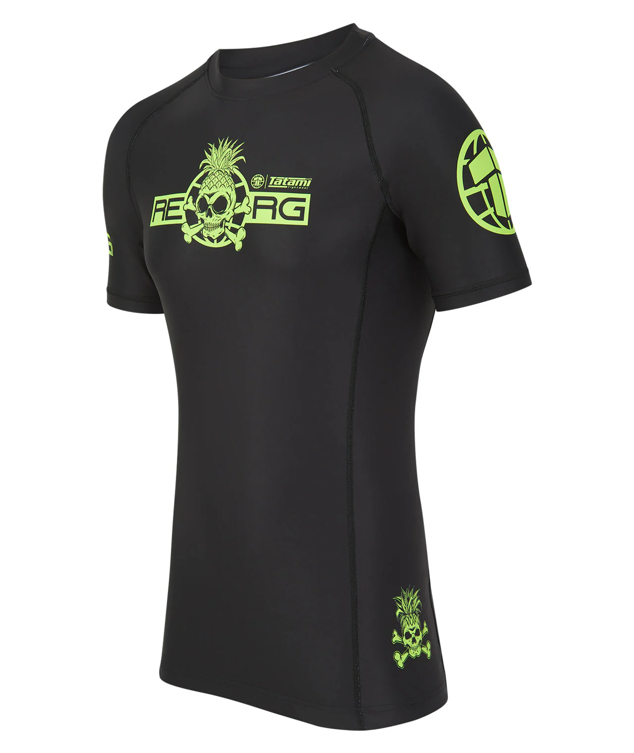 Reorg The World Rash Guard - Black & Neon Green - Image 4