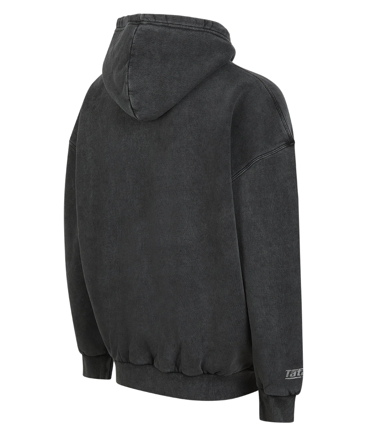 Tatami Globe Stonewashed Hoodie - White On Grey - Image 4